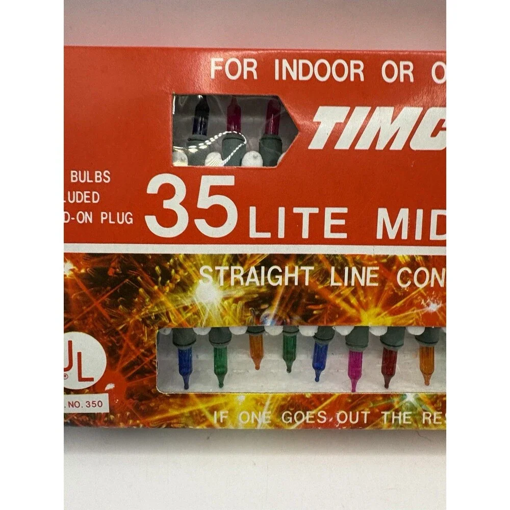 Vintage Timco 35 Midget Set String Light Multicolor For Indoor Outdoor NOS